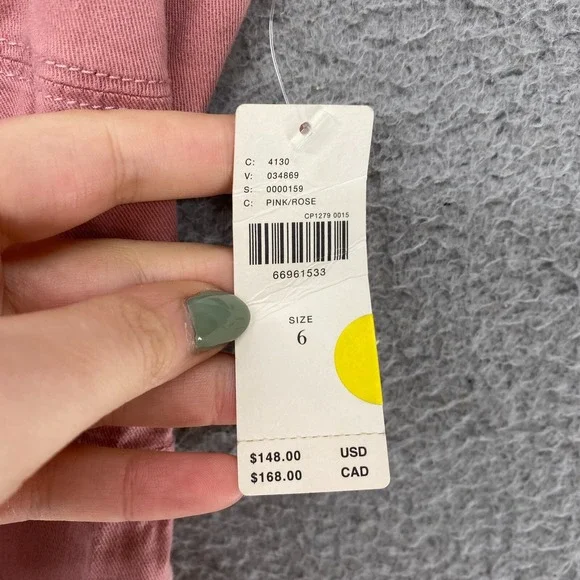 Anthropologie Dress Womens 6 Open Back Utility Pink Mini Tie Back Cap Sleeve - Picture 5 of 16